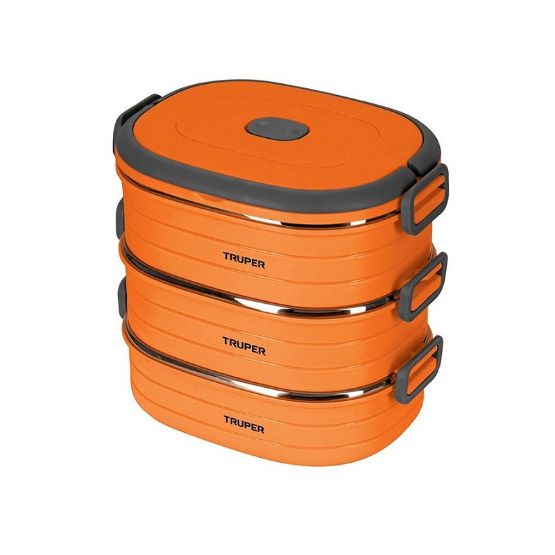 Lonchera térmica con 3 contenedores de acero inoxidable capacidad del contenedor  750 ml LUNCH-3 truper 