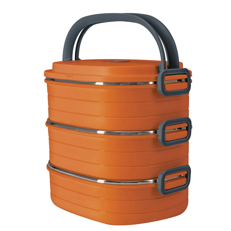 Lonchera térmica con 3 contenedores de acero inoxidable capacidad del contenedor  750 ml LUNCH-3 truper 