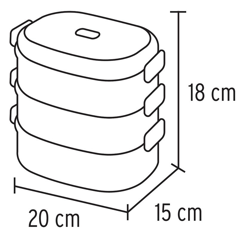 Lonchera térmica con 3 contenedores de acero inoxidable capacidad del contenedor  750 ml LUNCH-3 truper 