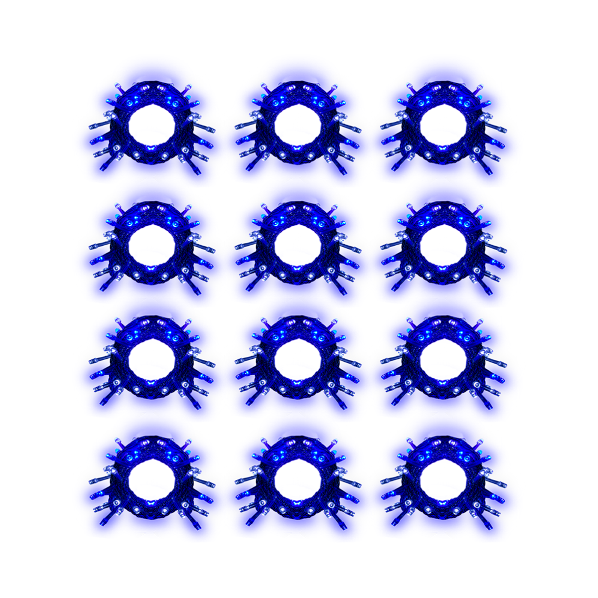 Serie Navideña De Luces Led 60 focos Azul/Blanca 8 Funciones Pack 12