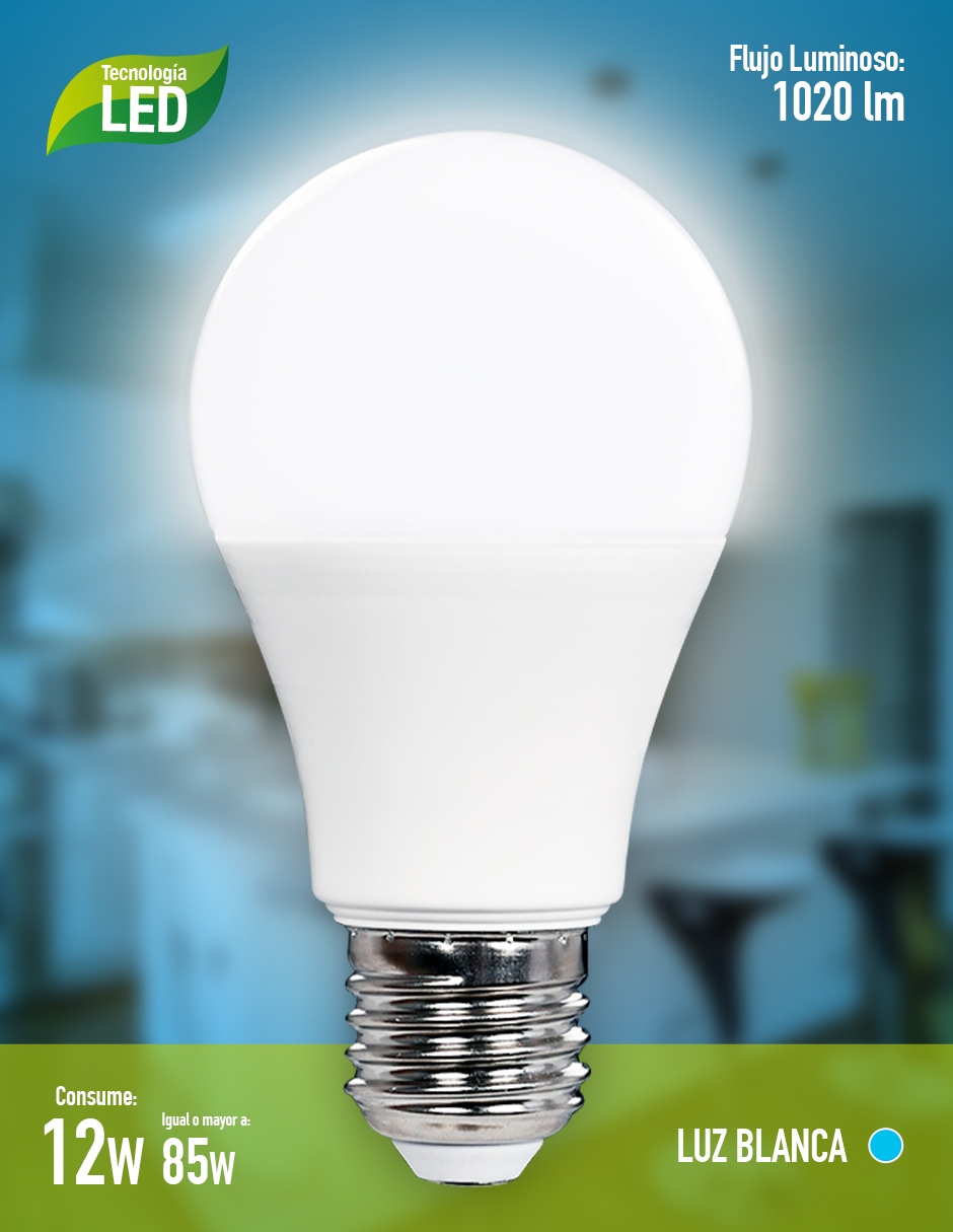 Foco Eco Icon Led Ahorrador Consume 12w Alumbra 85w Luz Fría
