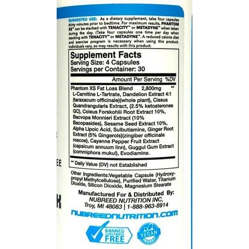 PHANTOM XS  NUBREED 120 CAPS