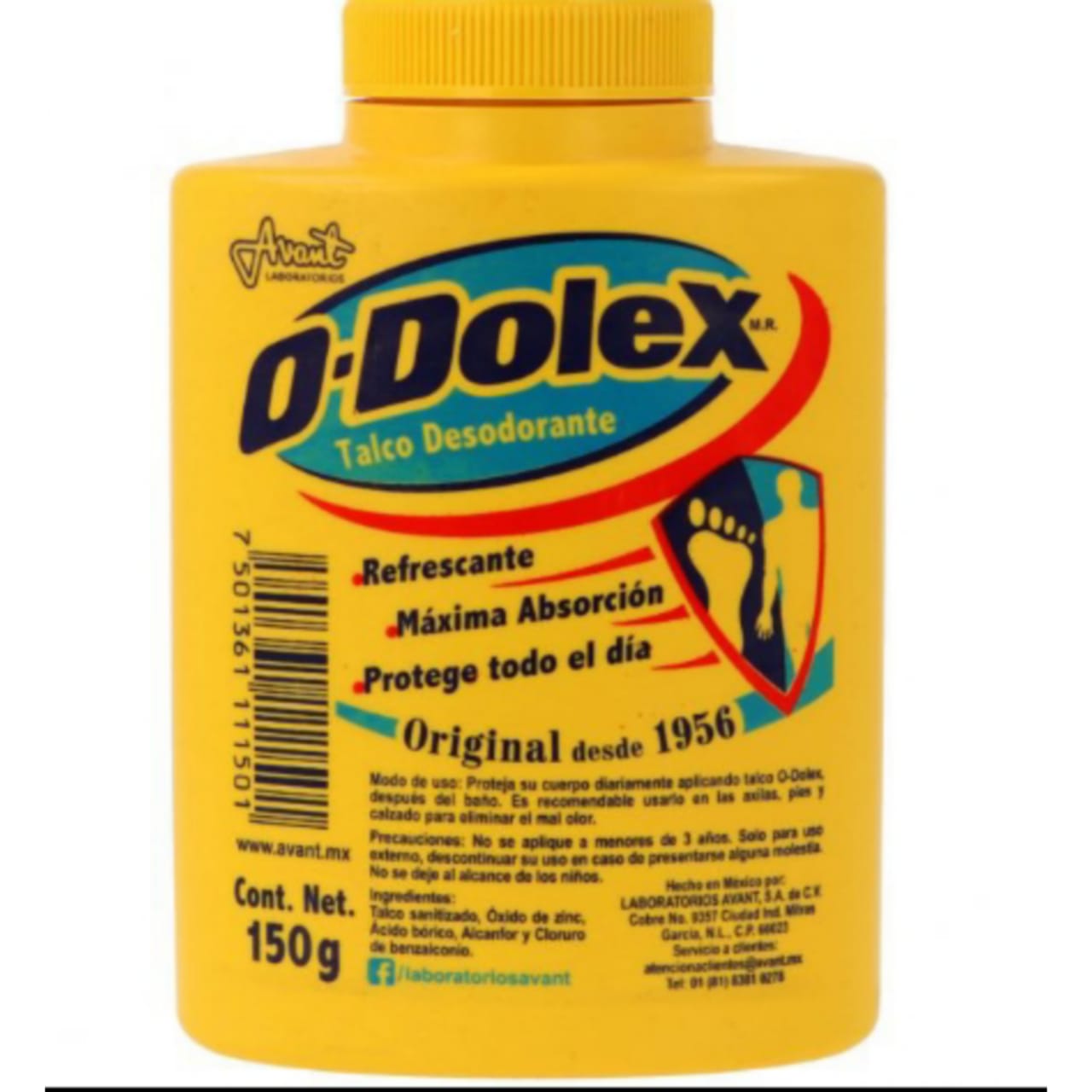 O-Dolex, Talco Desodorante, Cont. Neto.150g (3 piezas) Surtido