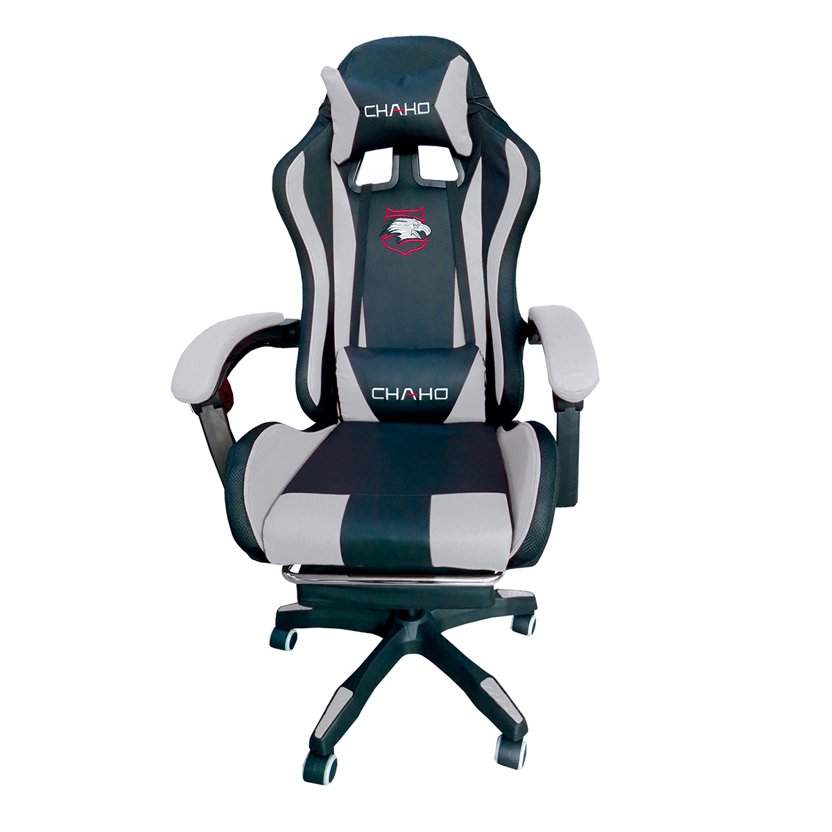 Silla Gamer Ergonomica Reclinable Luces Luz Led Rgb y Posapies Blanco con Negro