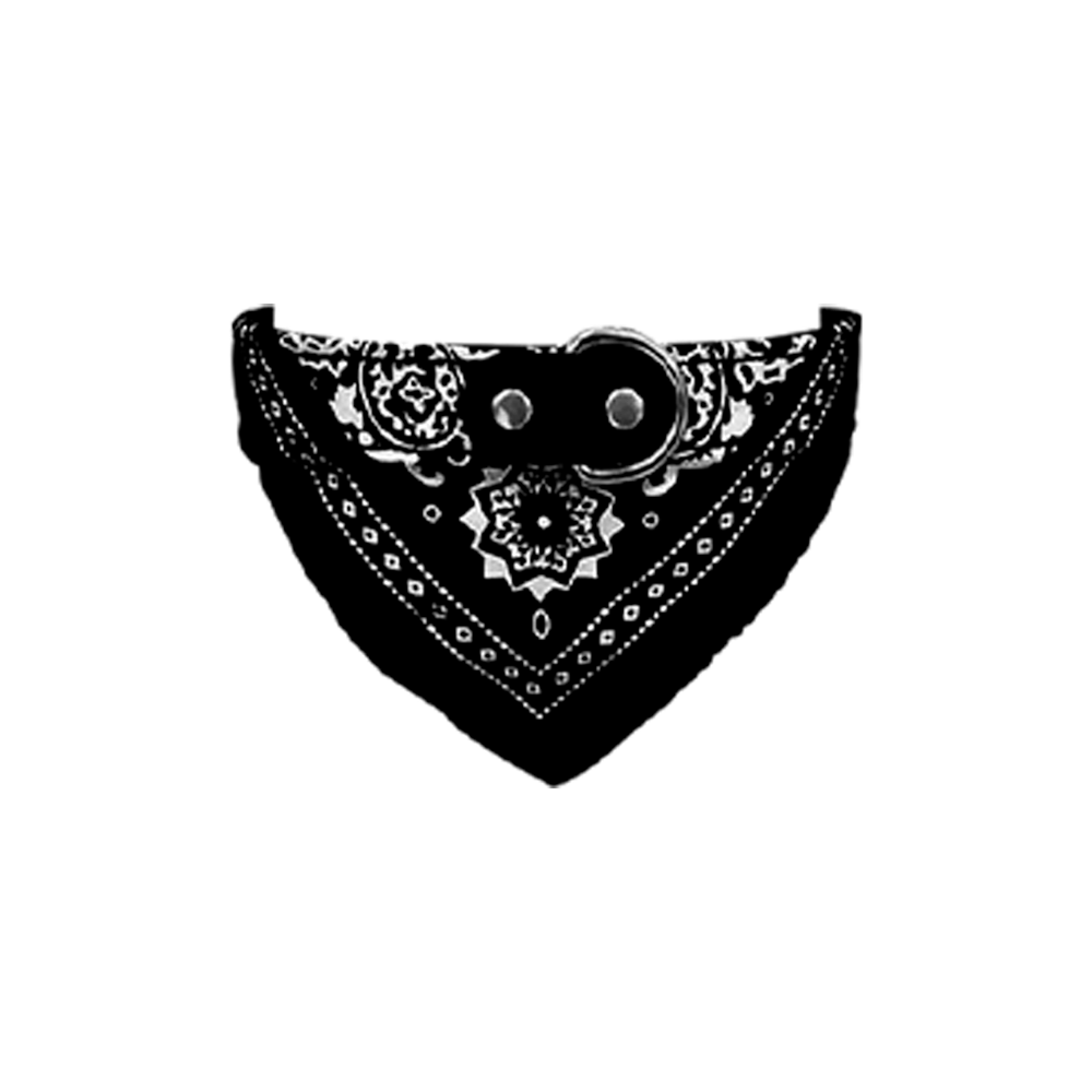 Collar Para Perro Gato Pequeños Pañuelo Paliacate Suave Negro