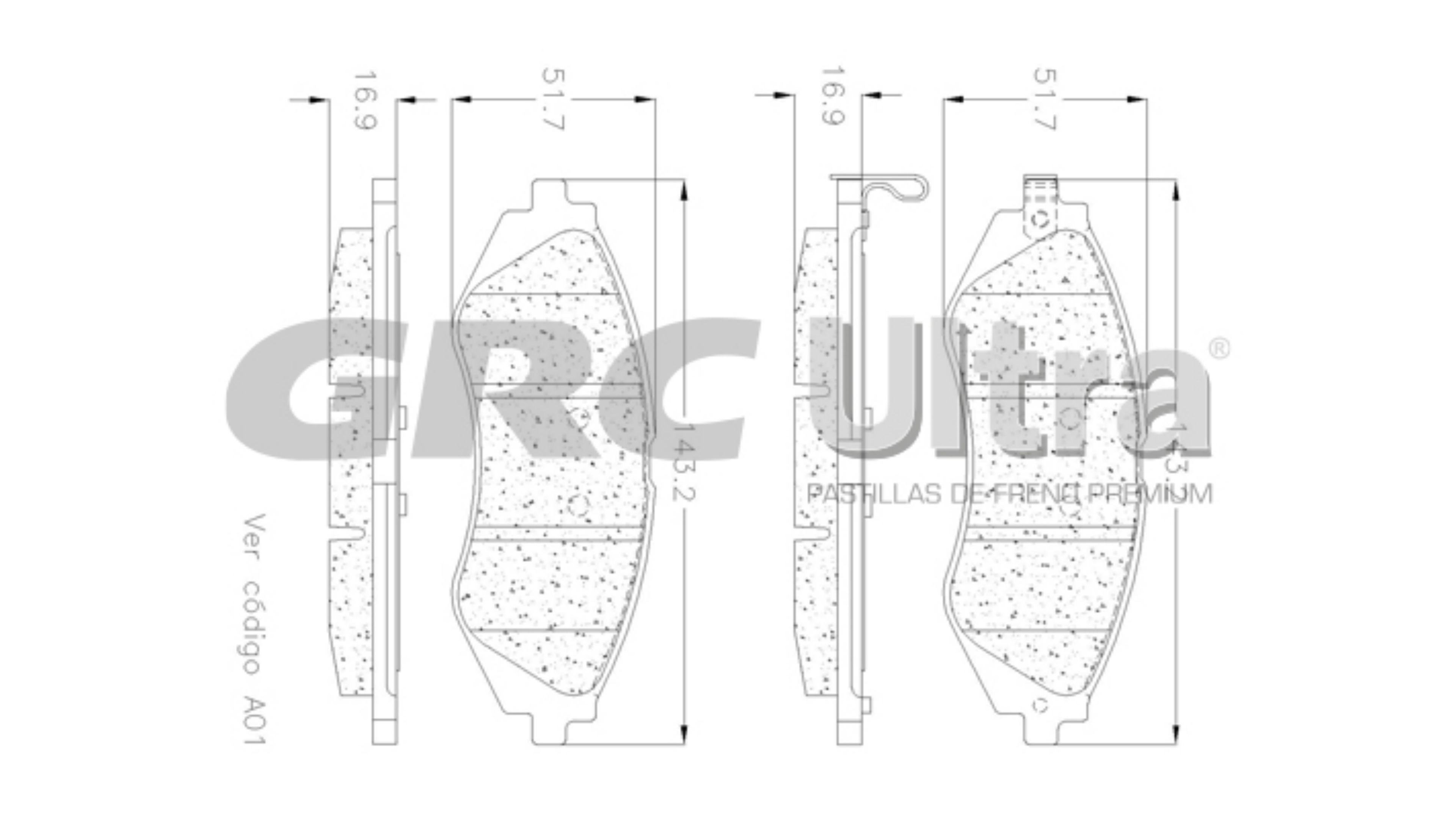 Balatas Delanteras GRC Ultra para Chevrolet Aveo 2003 2004 2005 2006 2007 2008 2009 2010 2011 2012 2013 2014 2015 2016 2017 
