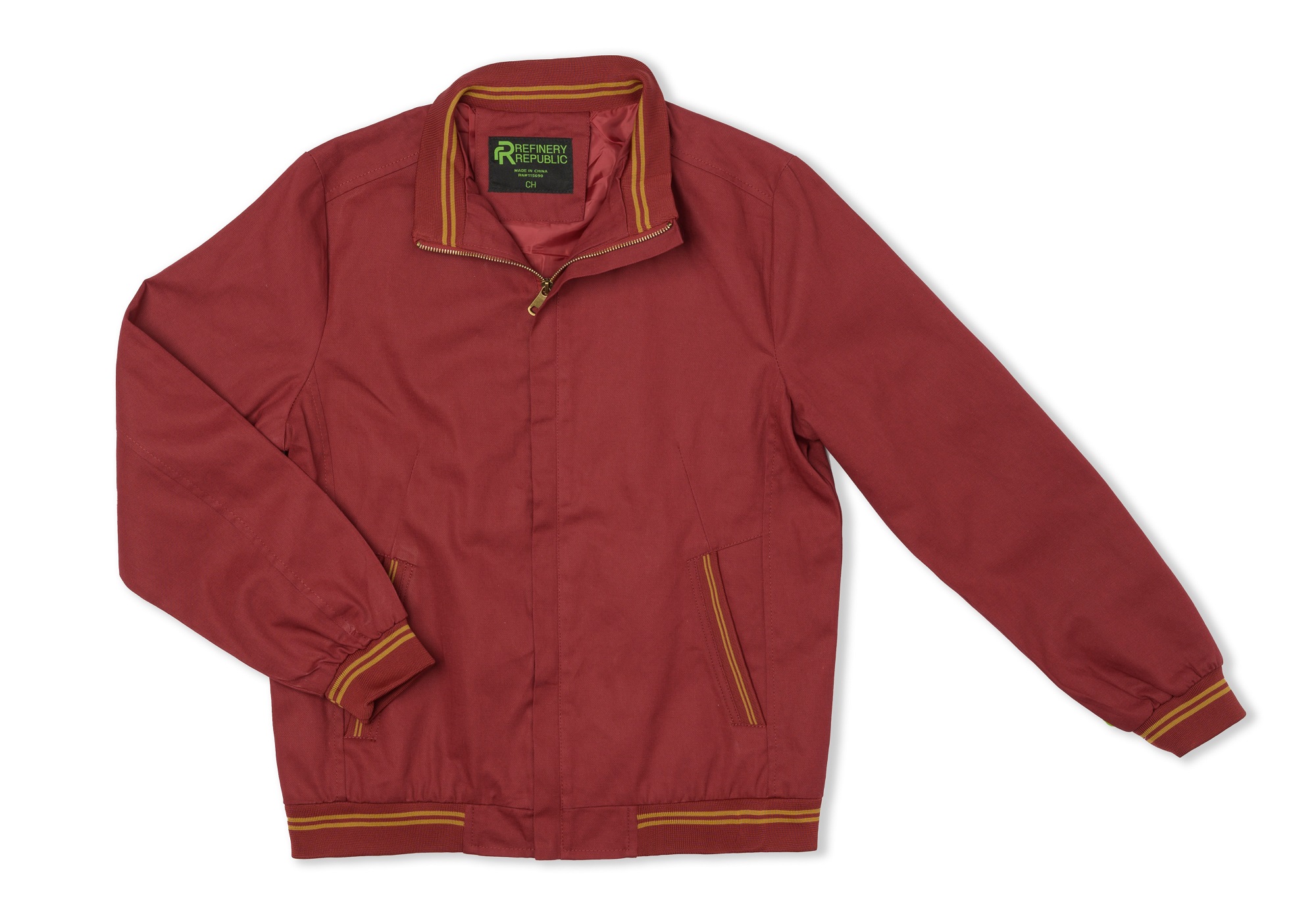 Chamarra Casual De Algodón Para Hombre Color Rojo - Refinery Republic