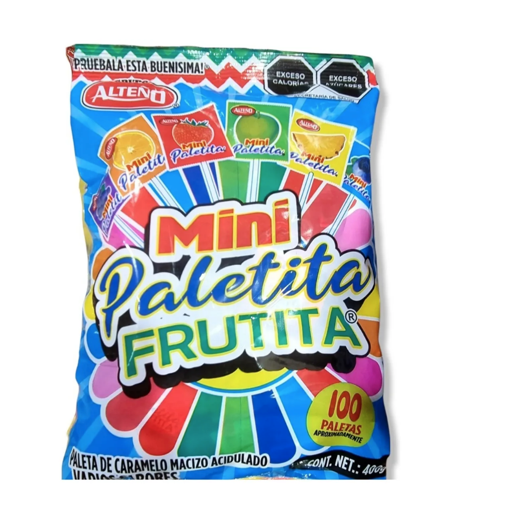 Mini Paletita Frutita Bolsa 100 Pz Paleta Caramelo Acidulado