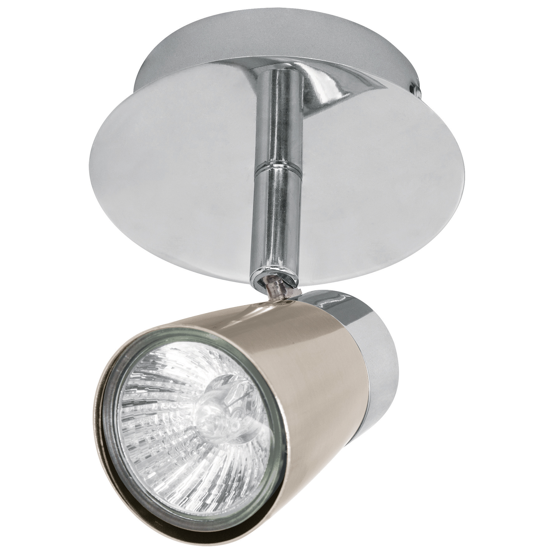 Lampara Luminaria Con 1 Spots de sobreponer, Compatibles con lámparas LED o Halógenas (NO Incluidas).