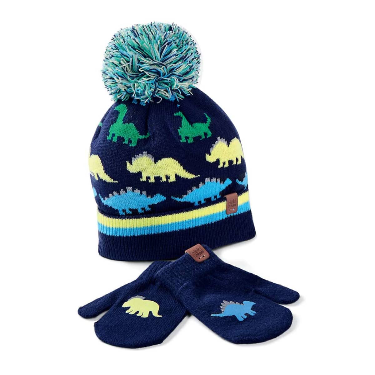 Set de gorro y guantes/manoplas invernales coordinados para bebé, marca Hellodream, mod. 1010882