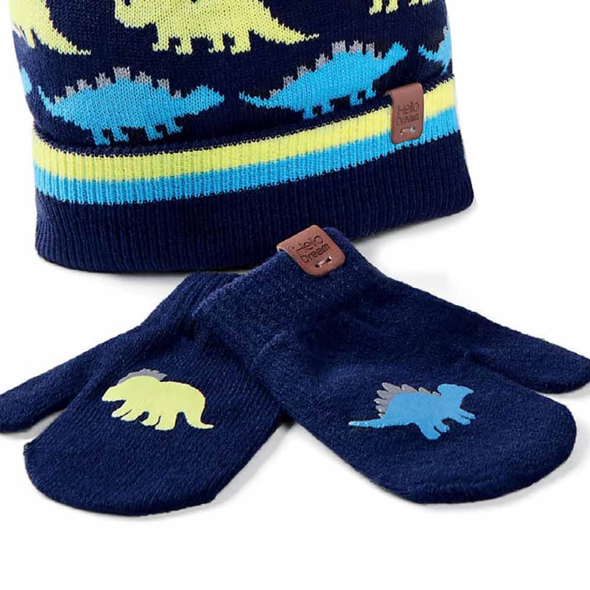 Set de gorro y guantes/manoplas invernales coordinados para bebé, marca Hellodream, mod. 1010882