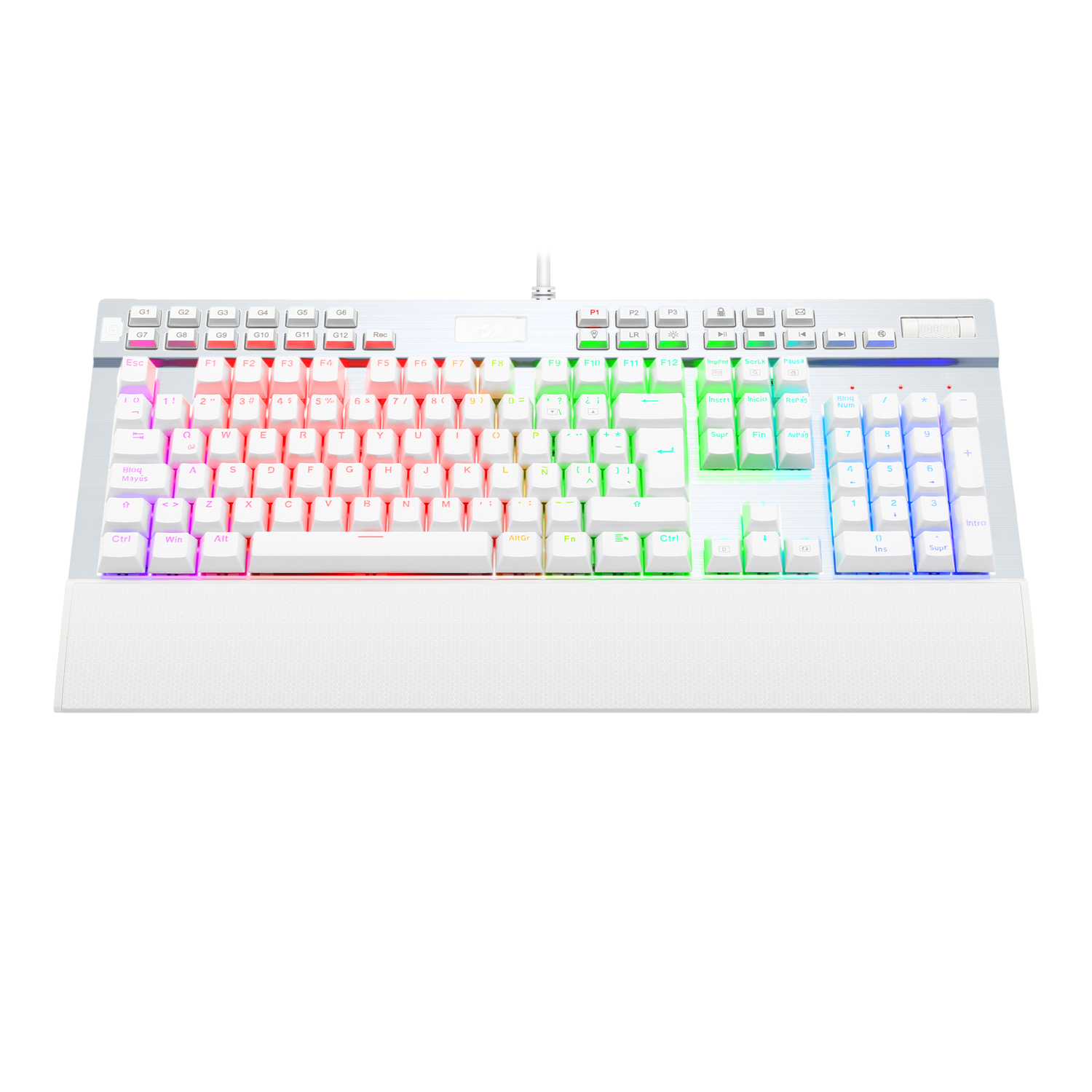 Teclado Gamer Redragon K550 Yama Blanco Mecánico Español
