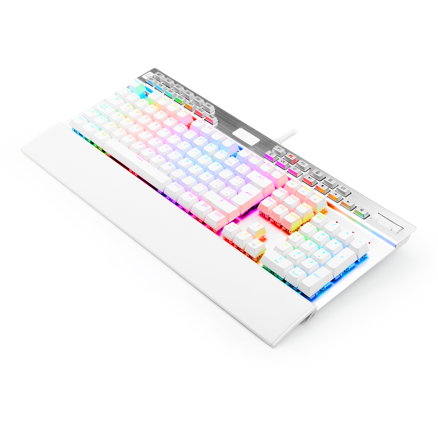 Teclado Gamer Redragon K550 Yama Blanco Mecánico Español