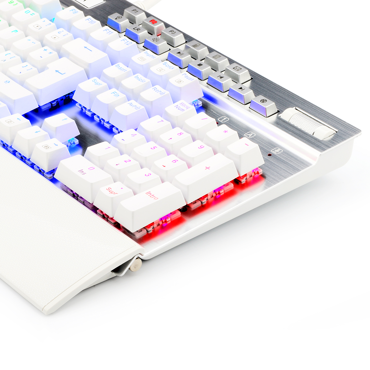 Teclado Gamer Redragon K550 Yama Blanco Mecánico Español