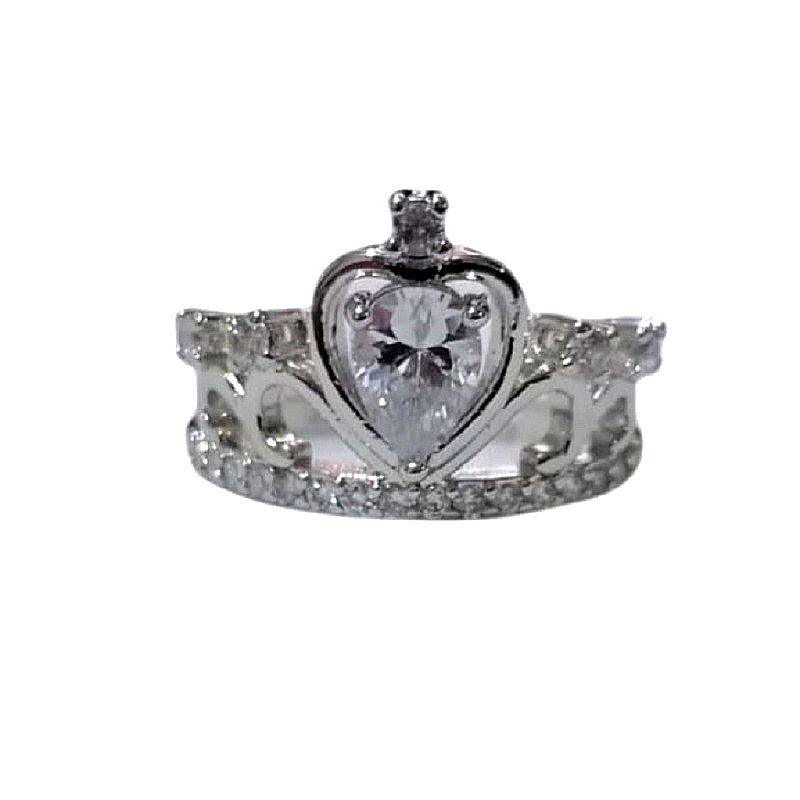 Anillo Corona El Mexico QSF en Chapa de Rodio Ajustable SWAROVSKI ELEMENTS INCLUYE DE REGALO ARETES DIAMOND Y CAJA PARA REGALO