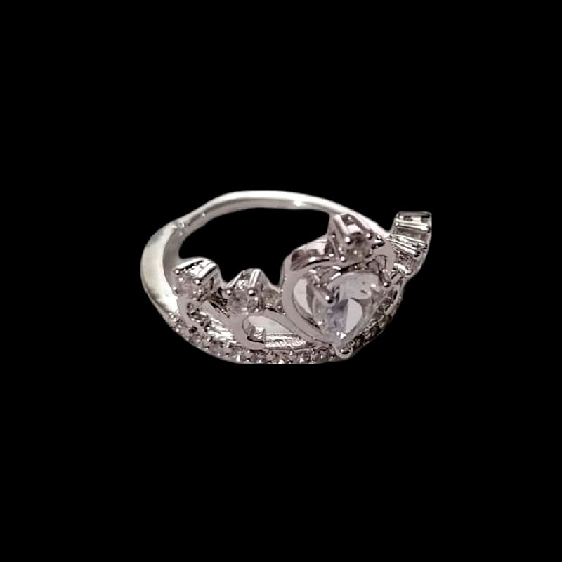 Anillo Corona El Mexico QSF en Chapa de Rodio Ajustable SWAROVSKI ELEMENTS INCLUYE DE REGALO ARETES DIAMOND Y CAJA PARA REGALO