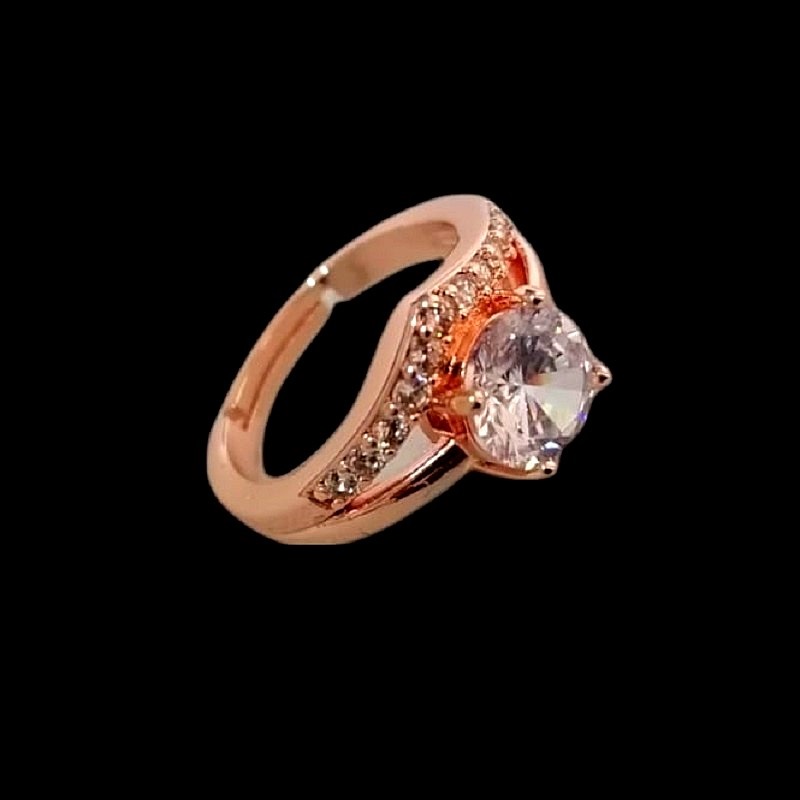 Anillo Unico El Mexico QSF en Chapa de Oro Rosa Ajustable SWAROVSKI ELEMENTS INCLUYE DE REGALO ARETES DIAMOND Y CAJA PARA REGALO