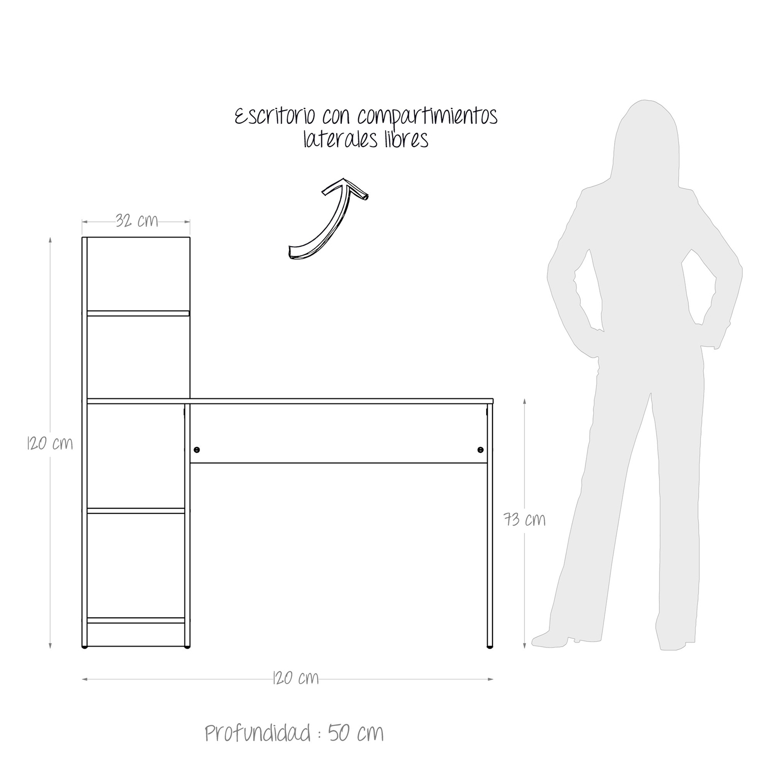 Escritorio En L Color Duna Maderkit