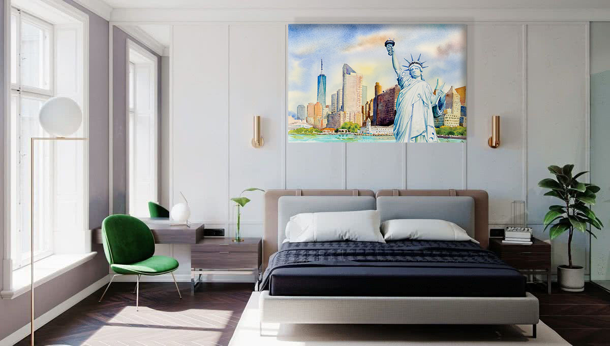 Cuadro Decorativo Nueva York Estatua De La Libertad 40x60 Cm