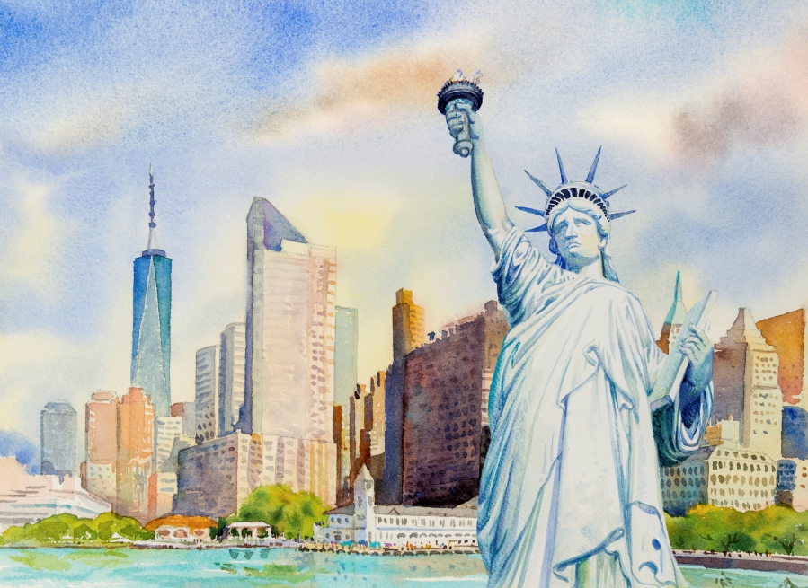 Cuadro Decorativo Nueva York Estatua De La Libertad 40x60 Cm