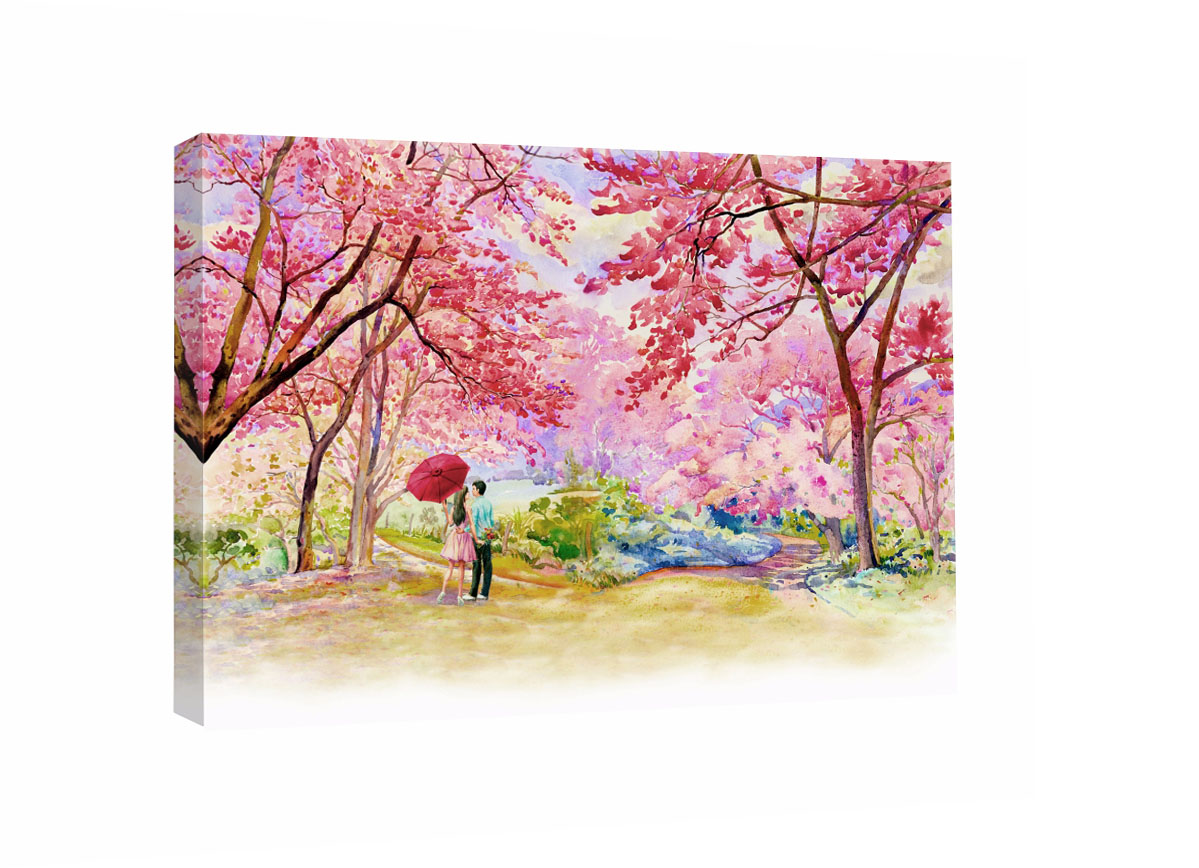 Cuadro Decorativo Pintura Naturaleza Árbol Cerezo 40x60 Cm