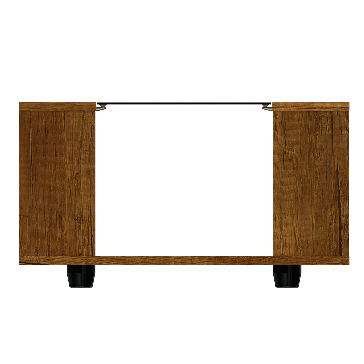 Mesa De Centro Maderkit Con Vidrio Color Caramelo 