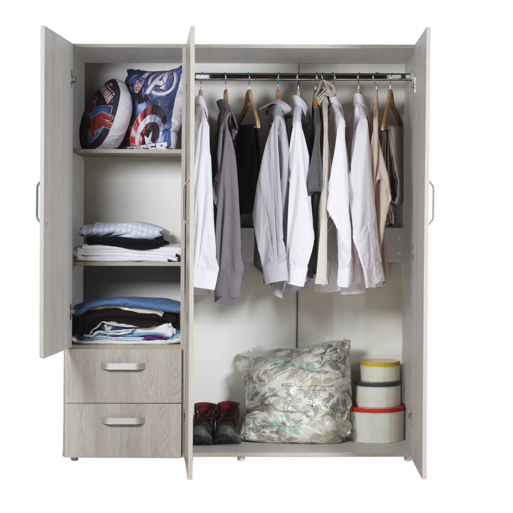 Ropero Armario Linz 140 Maderkit Color Ceniza 