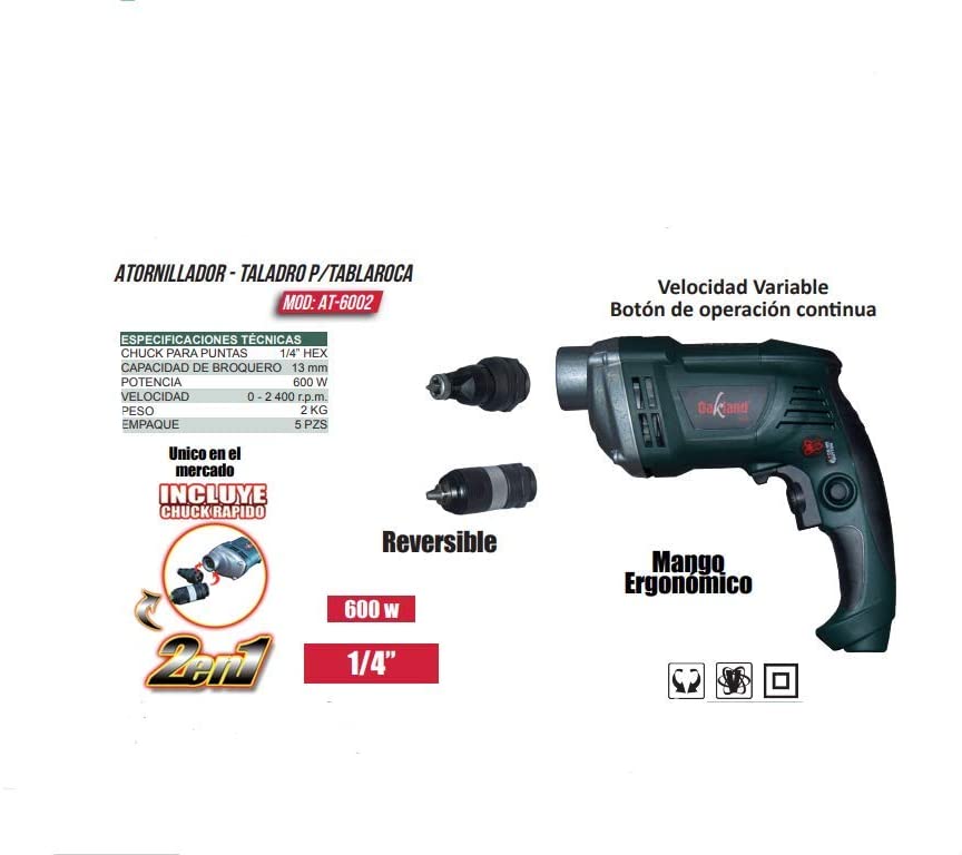 Taladro-Atornillador 600W para Tablaroca Oakland