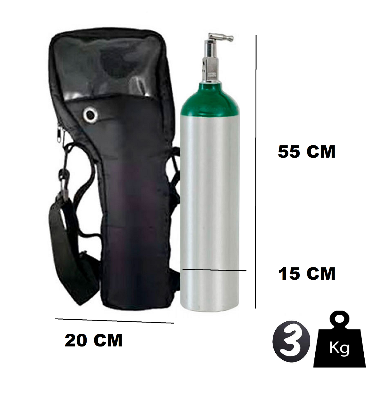 Tanque De Oxigeno 425 Litros Portatil Con Mochila Vacio