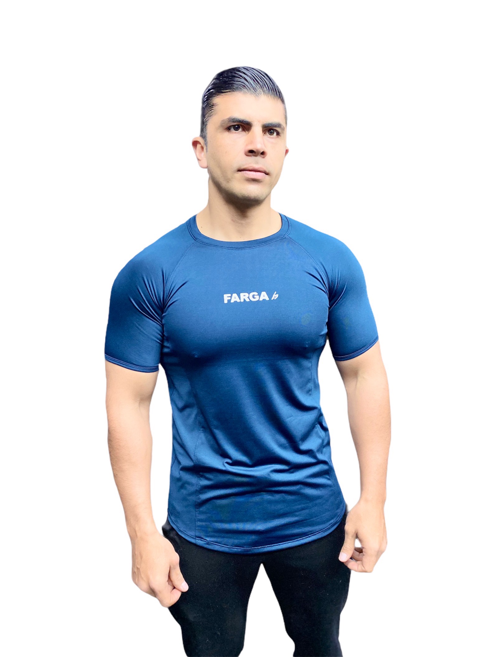 PLAYERA AZUL PARA HOMBRE FARGA SPORT SPANDEX