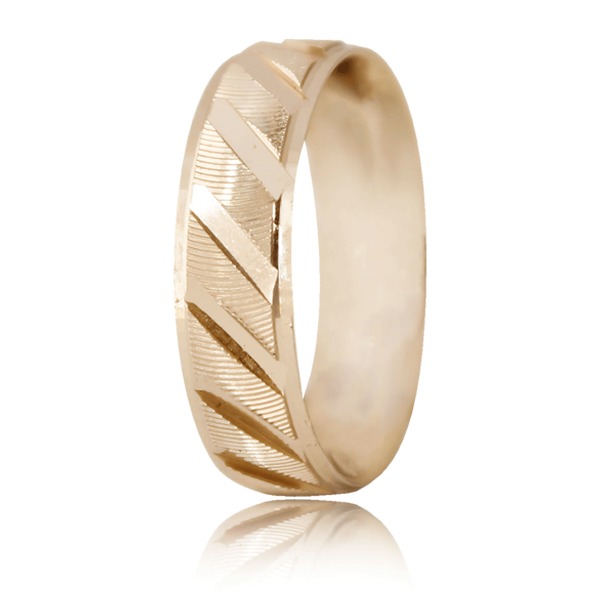 Anillo Número 7.5 Tipo Argolla Oro 18k Laminado #94 Diseño En Rayas Media Caña