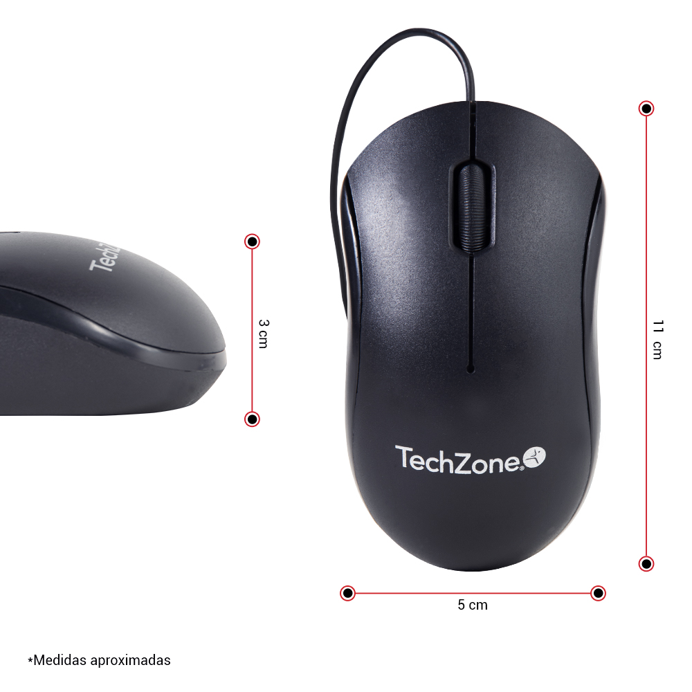 Mouse Óptico Alámbrico Conexión USB 800 DPI