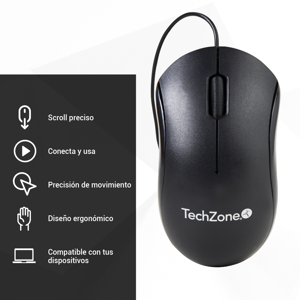 Mouse Óptico Alámbrico Conexión USB 800 DPI