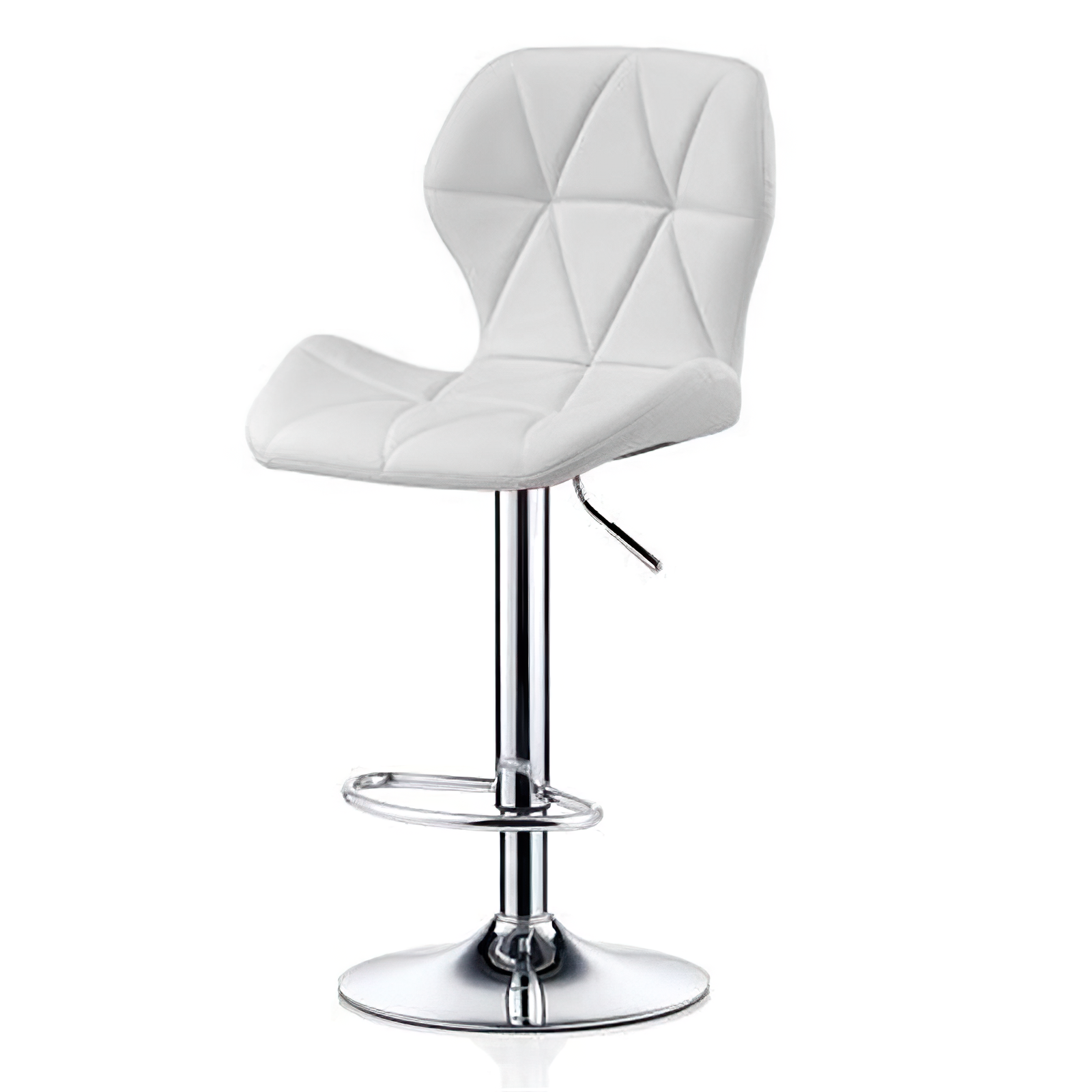 Silla de bar acolchada con respaldo geométrico