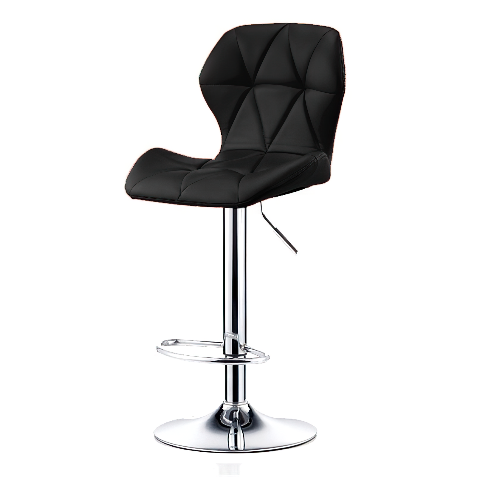 Silla de bar acolchada con respaldo geométrico