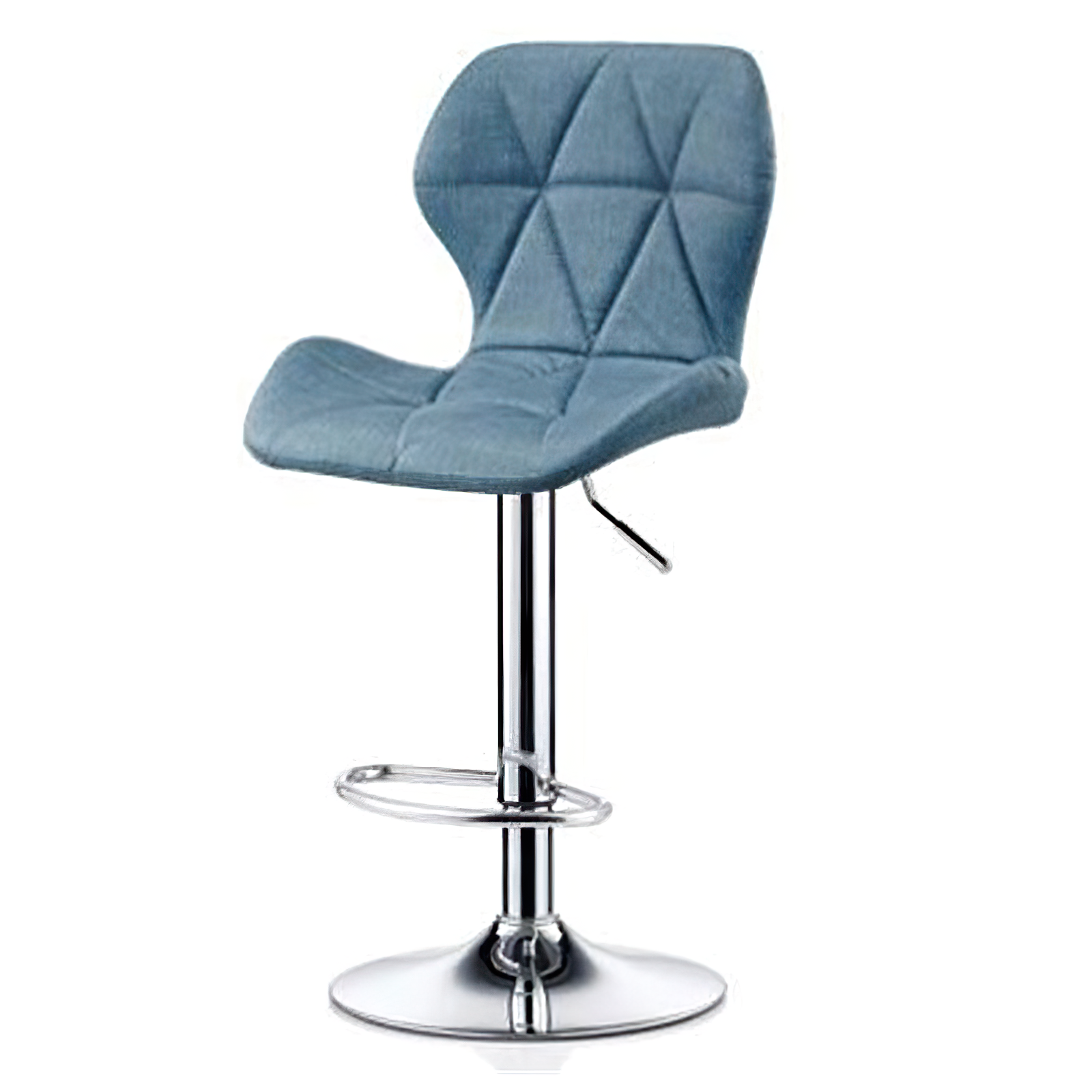 Silla de bar acolchada con respaldo geométrico