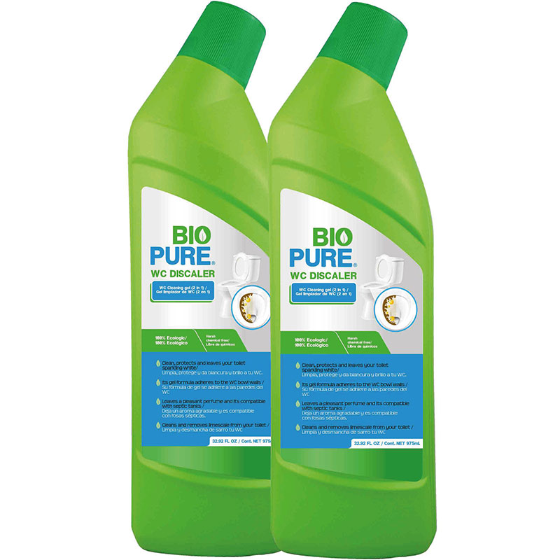 Biopure - Kit Gel limpiador de WC 2 en 1-100% ecológico (1.95 litros).