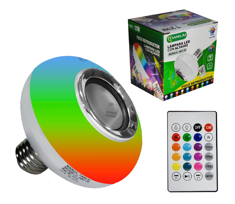 Lampara Foco Led 12w 16 Colores Control Remoto Luz Rgb