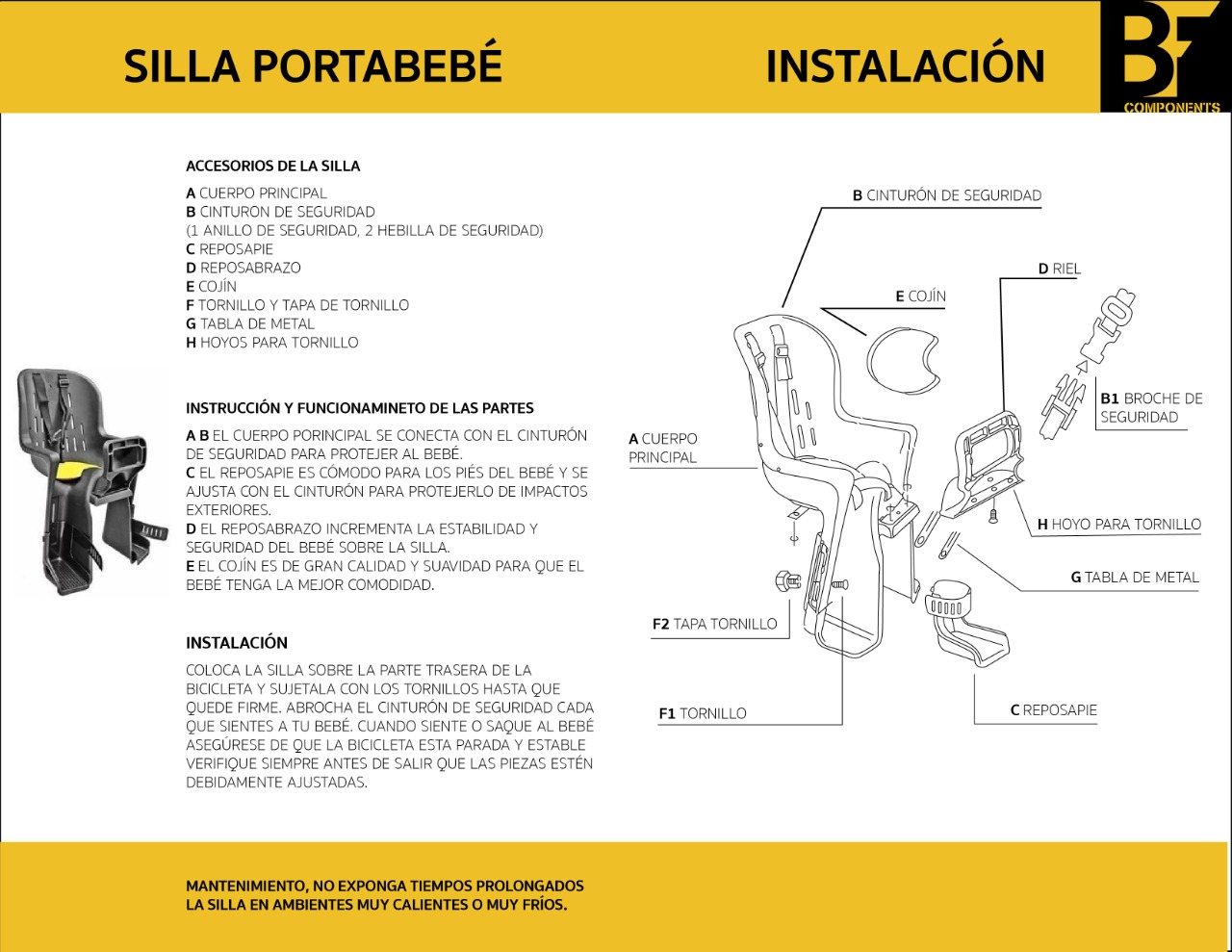 Silla Porta Bebé Para Bicicleta