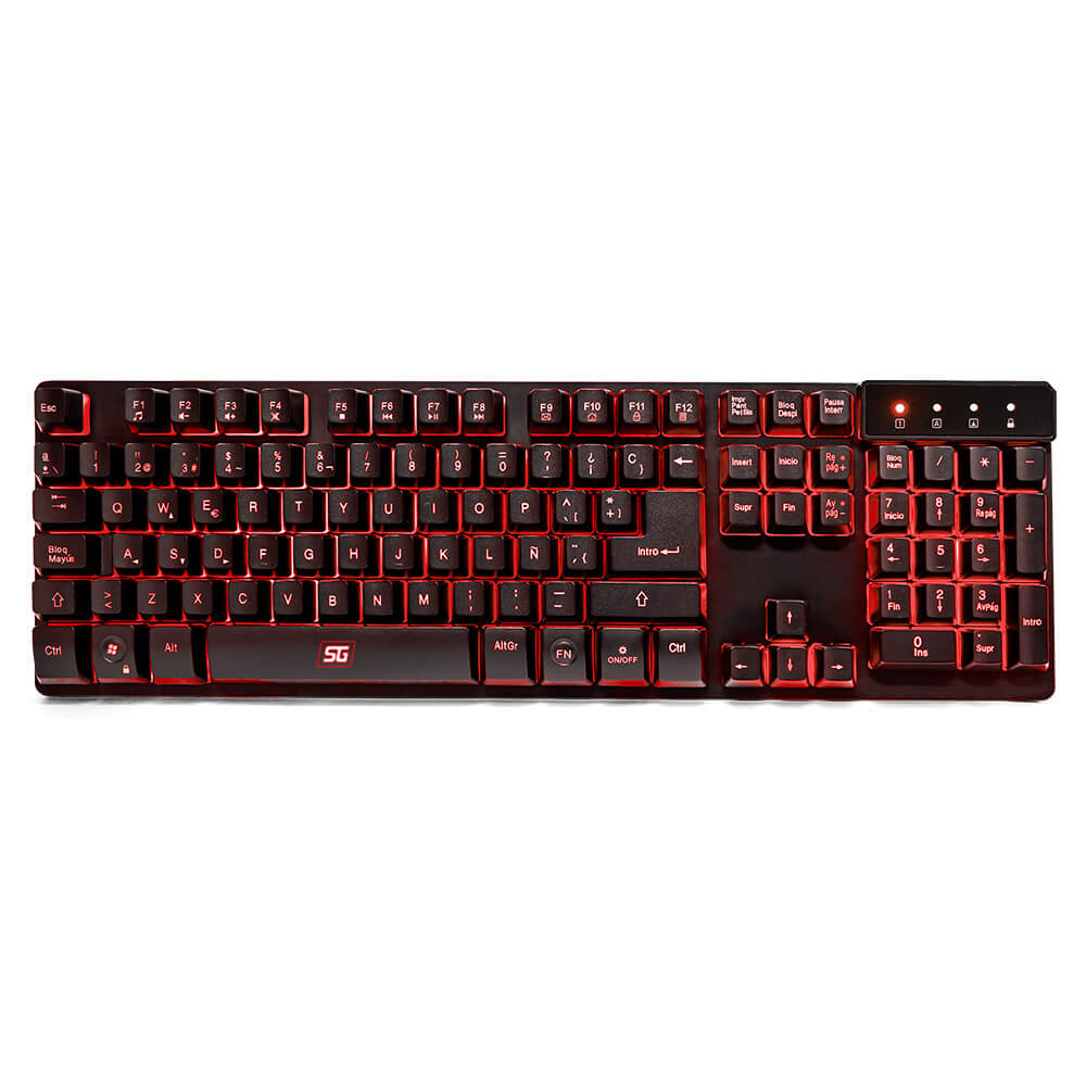 Teclado Vorago KB-502 Multimedia Iluminado RGB USB Color Negro