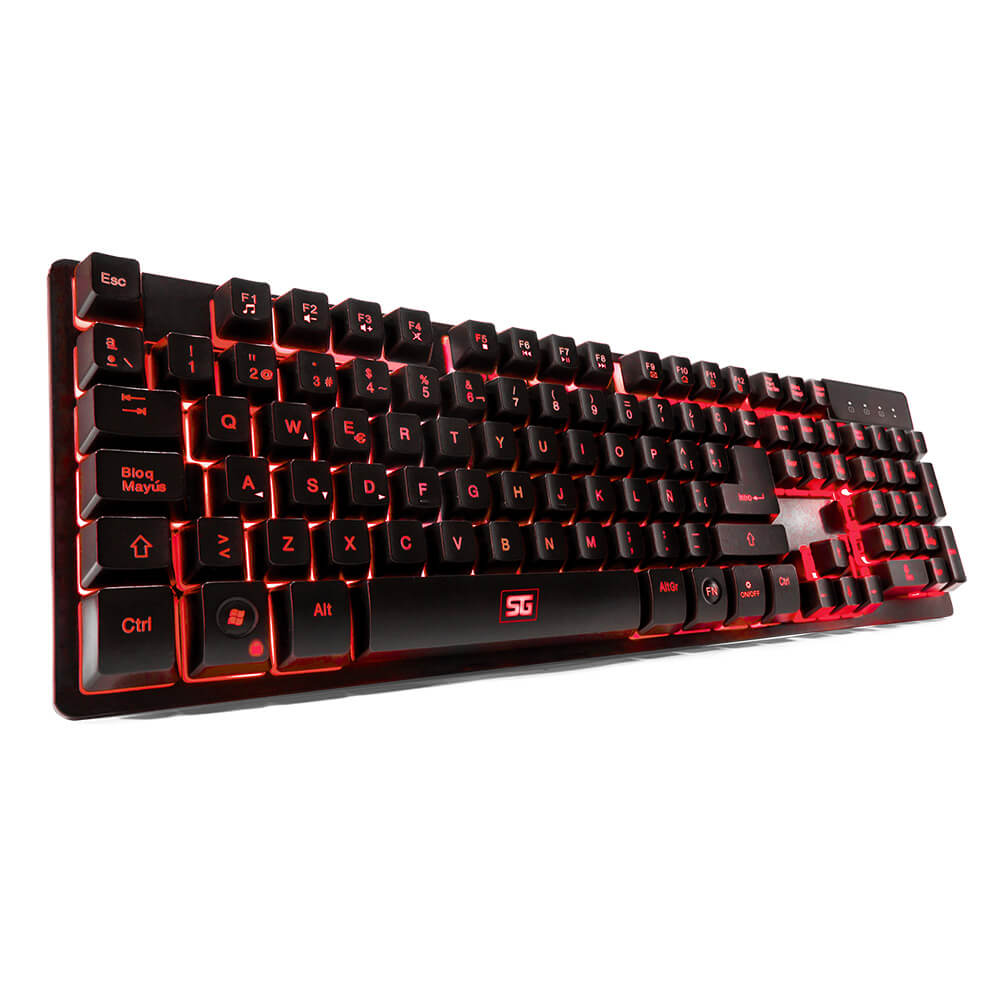 Teclado Vorago KB-502 Multimedia Iluminado RGB USB Color Negro