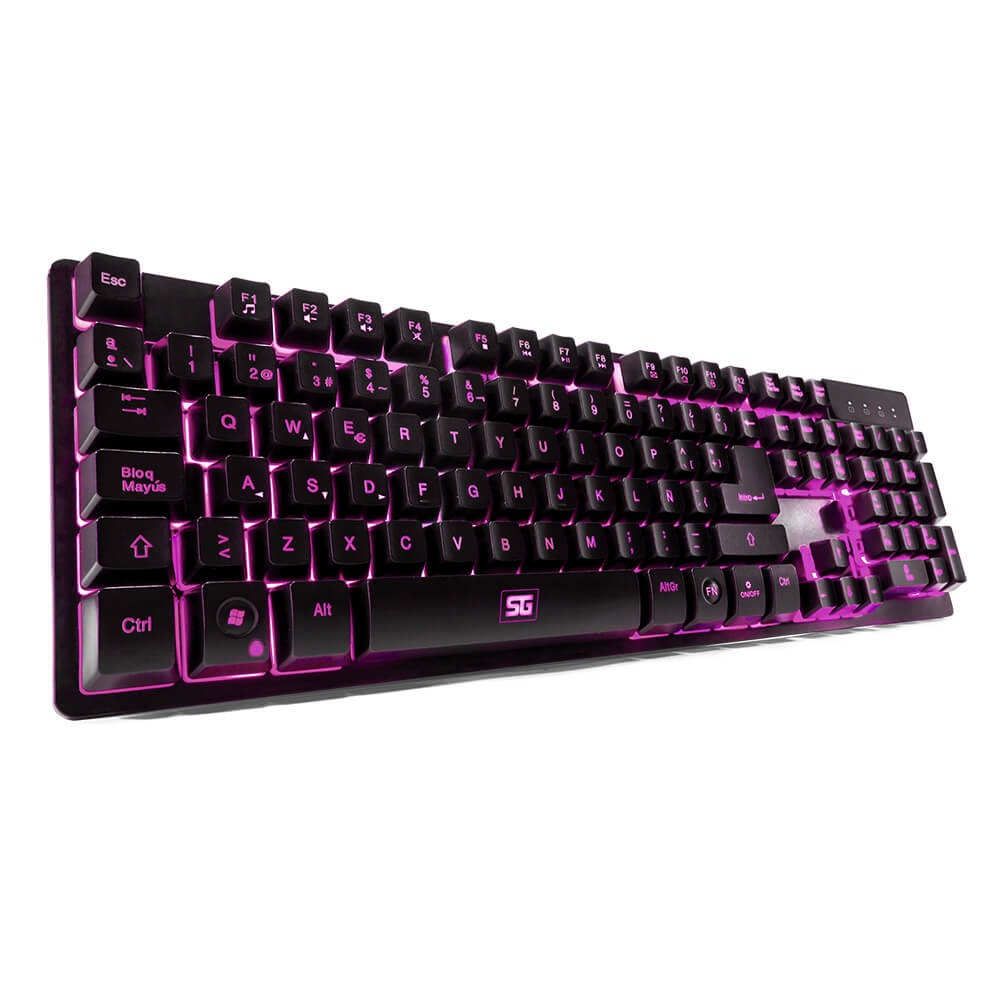 Teclado Vorago KB-502 Multimedia Iluminado RGB USB Color Negro