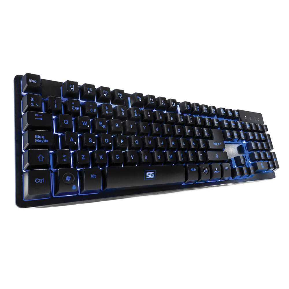 Teclado Vorago KB-502 Multimedia Iluminado RGB USB Color Negro