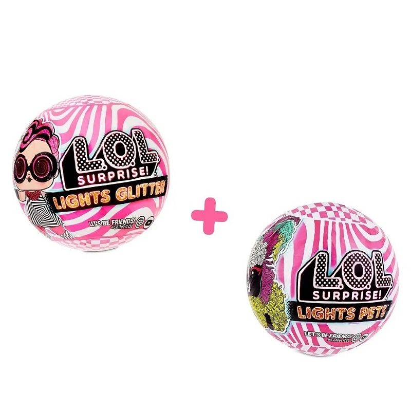 Muñeca Lol Surprise Lights Glitter & Pets Bundle 2 Pack