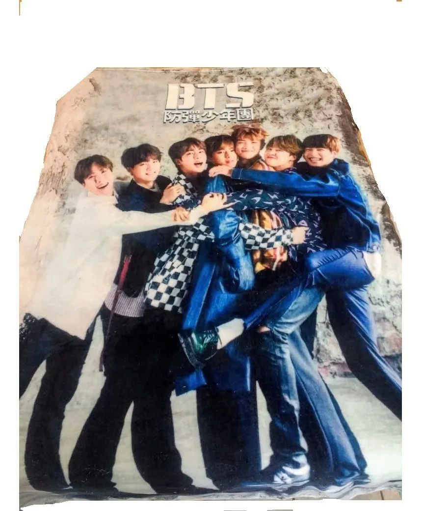 Frazada Cobertor Matrimonial Modelo Bts Color Gris