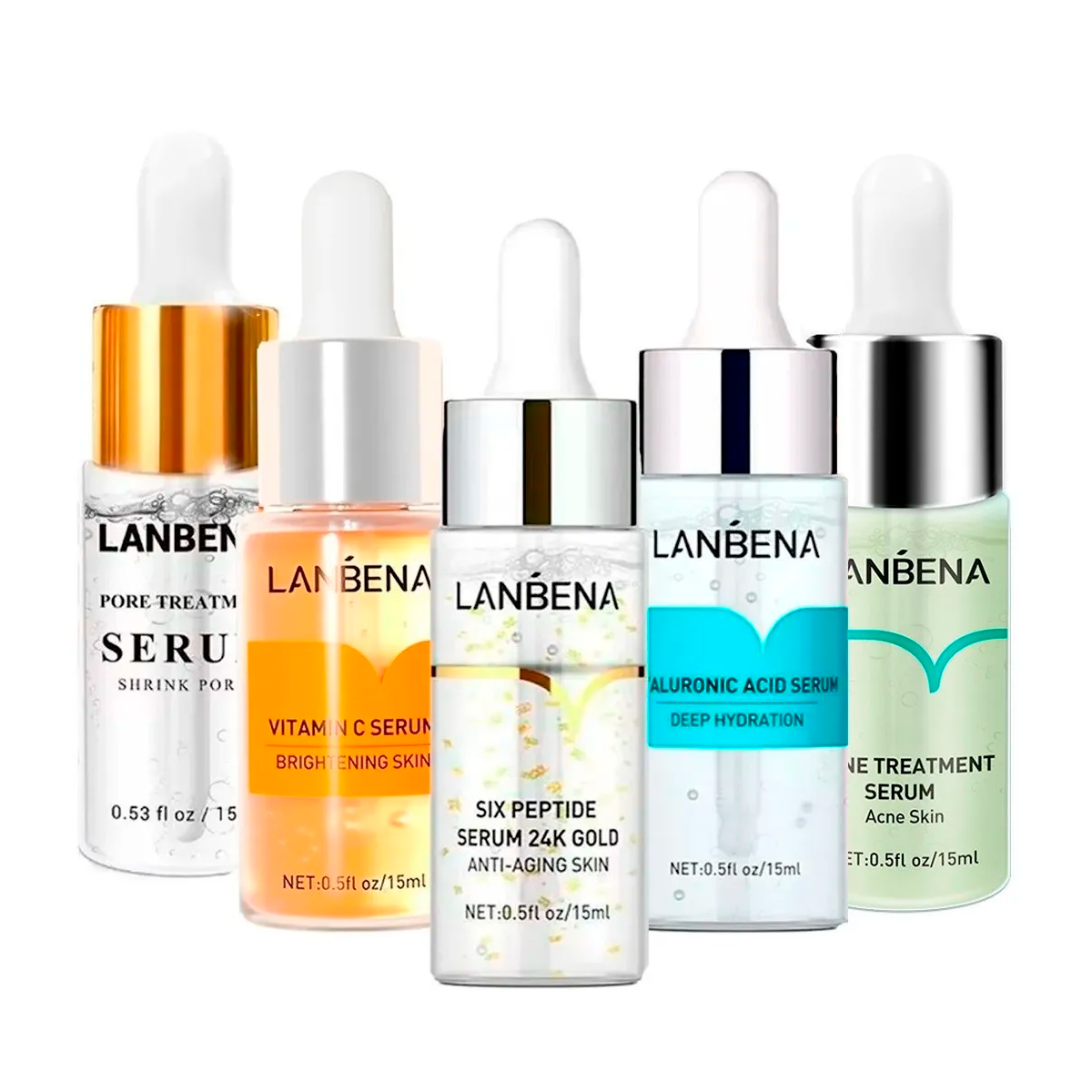 Colágeno Vitamina C Ácido Hialurónico Anti-Acne Set Facial 5 Piezas Antiedad