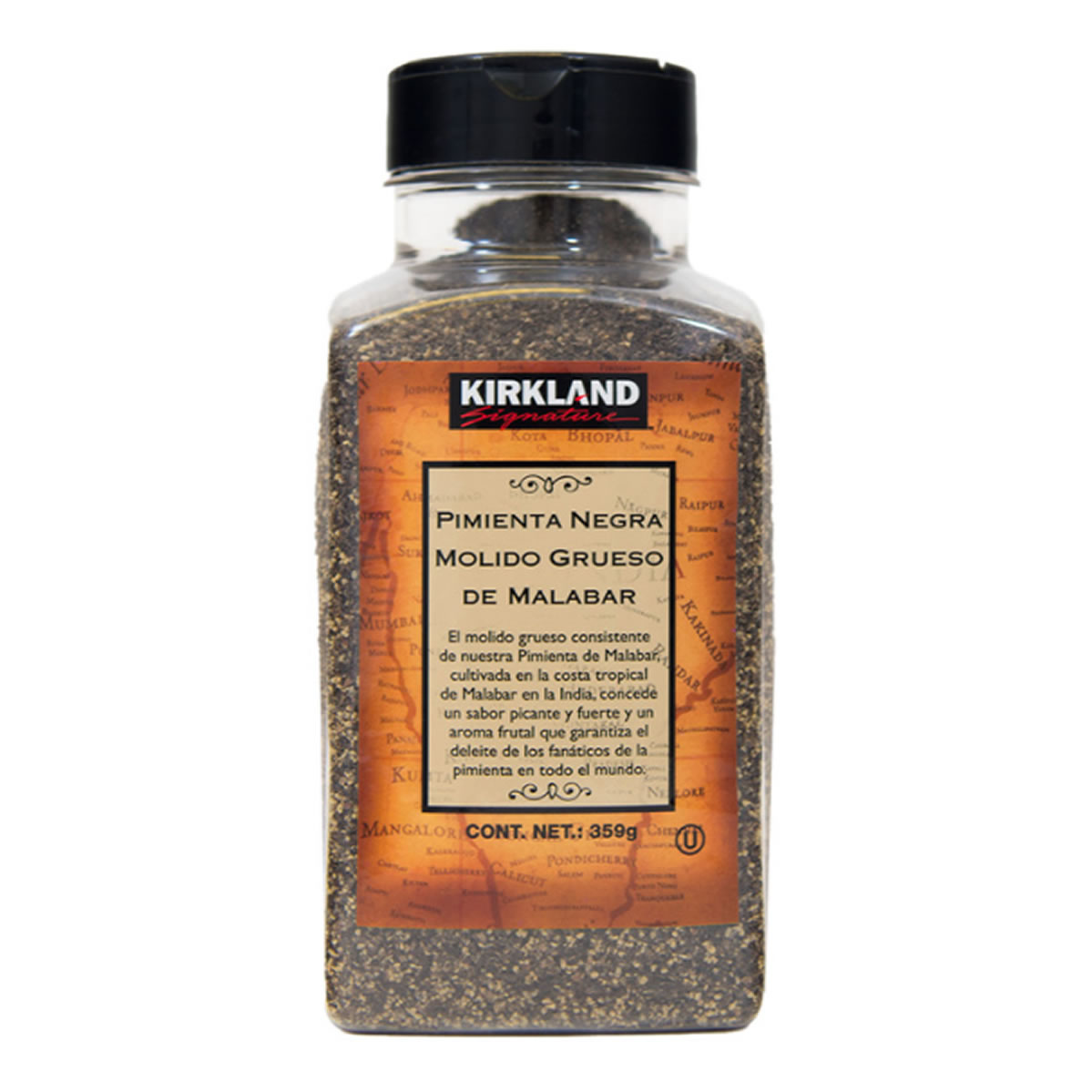 Kirkland Signature Pimienta Negra Molido Grueso de Malabar 359 gr.