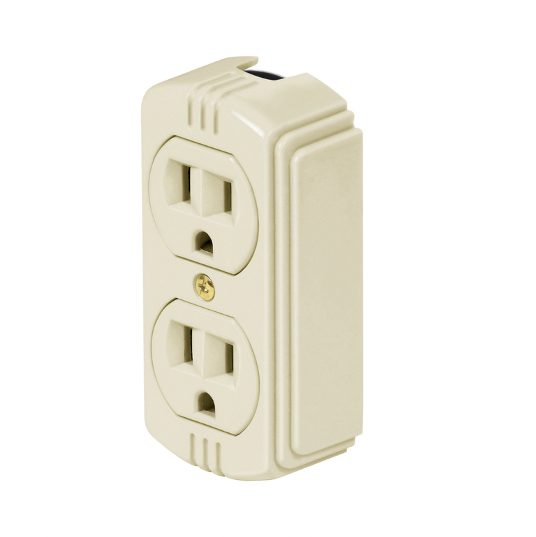 Contacto de sobreponer dúplex, 2 polos+tierra a granel