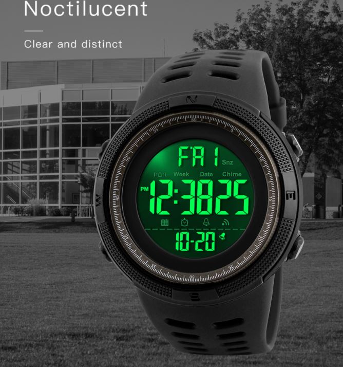 Reloj Digital Skmei 1251 Deportivo Negro Contra Agua