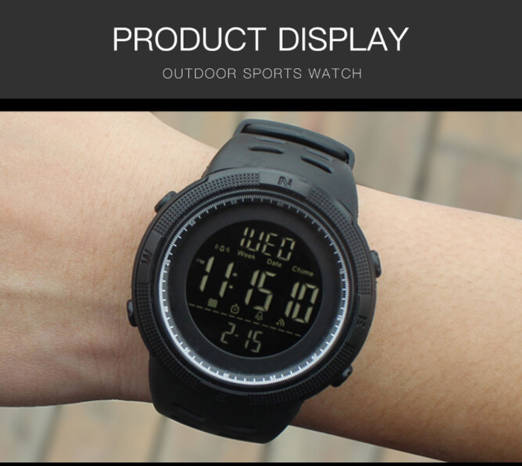 Reloj Digital Skmei 1251 Deportivo Negro Contra Agua